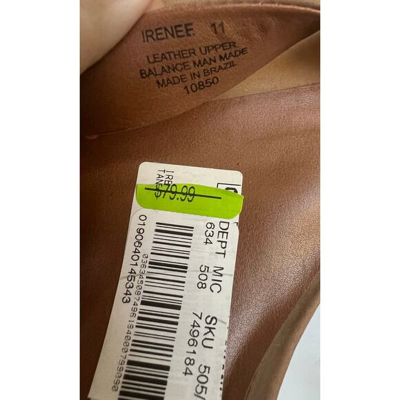 NWT Steve Madden Irenee Tan Leather Ankle Straps Low Heel Sandals Sz 11 - Picture 8 of 9